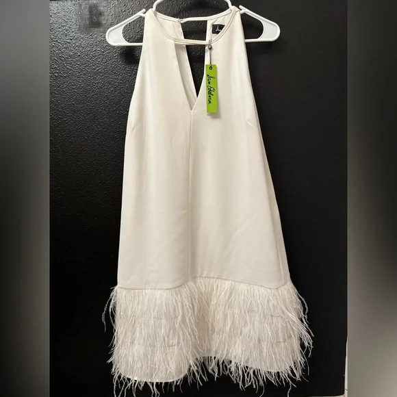 Sam Edelman Dresses Sam Edelman Nwt Ivory Feather Hem Shift